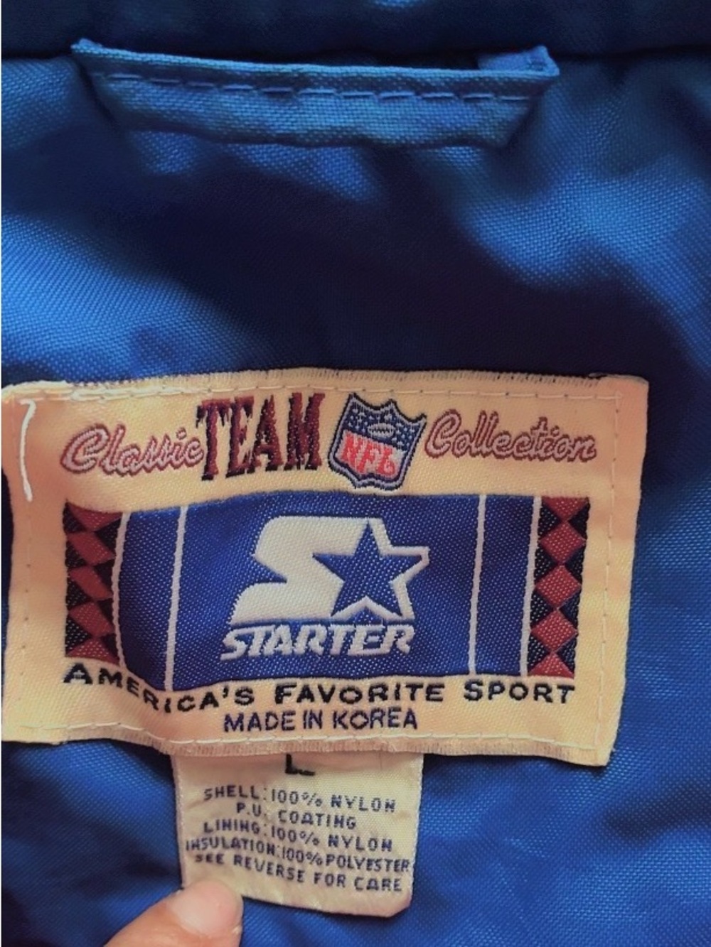 STARTER Blue & Red New York Giants Puffer Jacket - Picture 6 of 6